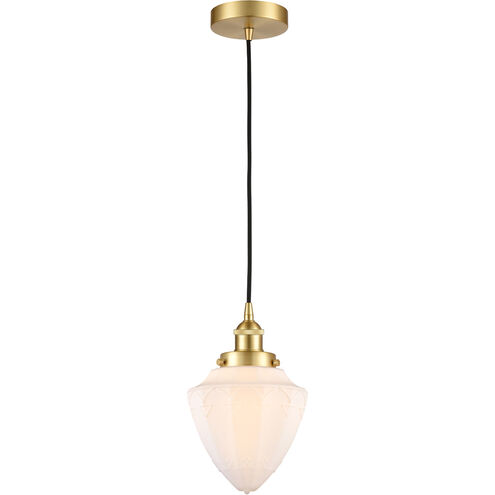 Edison Bullet 1 Light 8 inch Satin Gold Mini Pendant Ceiling Light