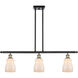 Ballston Ellery LED 36 inch Black Antique Brass Island Light Ceiling Light in White Glass, Ballston