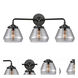 Nouveau Fulton 3 Light 25 inch Oil Rubbed Bronze Bath Vanity Light Wall Light in Plated Smoke Glass, Nouveau
