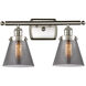 Ballston Small Cone LED 16 inch Brushed Satin Nickel Bath Vanity Light Wall Light in Plated Smoke Glass, Ballston