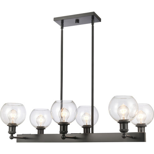 Ballston Concord 6 Light 35 inch Matte Black Chandelier Ceiling Light in Clear Glass
