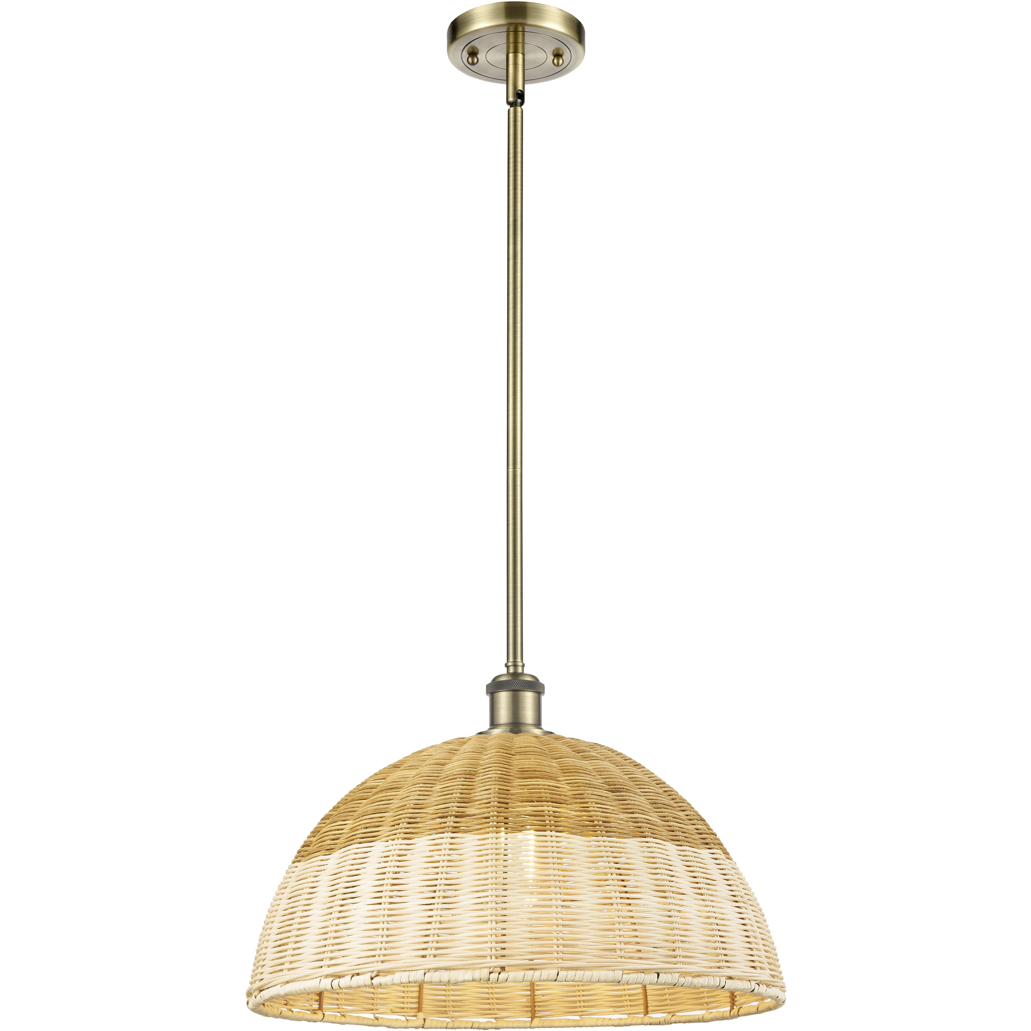 Ballston Bristol Natural II 1 Light 15.75 inch Antique Brass Mini Pendant Ceiling Light