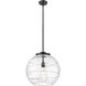 Ballston Athens Deco Swirl LED 15.75 inch Matte Black Pendant Ceiling Light in Clear Deco Swirl