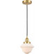 Edison Oxford 1 Light 8 inch Satin Gold Mini Pendant Ceiling Light