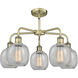 Belfast 5 Light 24 inch Antique Brass Chandelier Ceiling Light in Clear Crackle