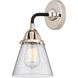 Nouveau 2 Small Cone LED 6.25 inch Black Polished Nickel Sconce Wall Light in Seedy Glass