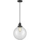 Franklin Restoration Beacon LED 10 inch Matte Black Mini Pendant Ceiling Light in Clear