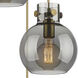 Newton Sphere 3 Light 15.5 inch Brushed Brass Multi Pendant Ceiling Light in Light Smoke Glass
