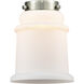 Nouveau 2 Canton 1 Light 6 inch Brushed Brass Mini Pendant Ceiling Light in Incandescent, Matte White