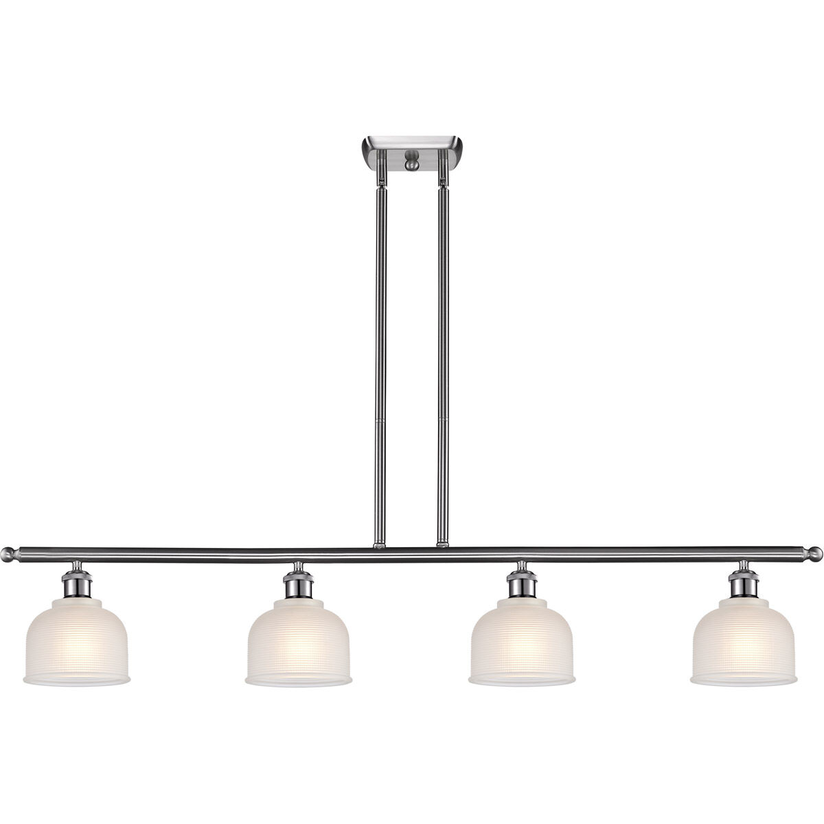 Ballston Dayton LED 48 inch Brushed Satin Nickel Island Light Ceiling Light in White Glass, Ballston