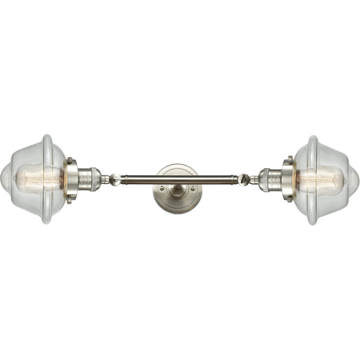 Franklin Restoration Small Oxford LED 17 inch Brushed Satin Nickel Bath Vanity Light Wall Light in Seedy Glass, Franklin Restoration
