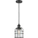 Franklin Restoration Bell Cage 1 Light 6 inch Matte Black Mini Pendant Ceiling Light in Incandescent, Clear, Franklin Restoration