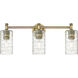 Downtown Urban Crown Point 3 Light 23.88 inch Brushed Brass Bath Vanity Light Wall Light in Deco Swirl