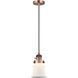Franklin Restoration Canton 1 Light 6 inch Antique Copper Mini Pendant Ceiling Light in Incandescent, Matte White