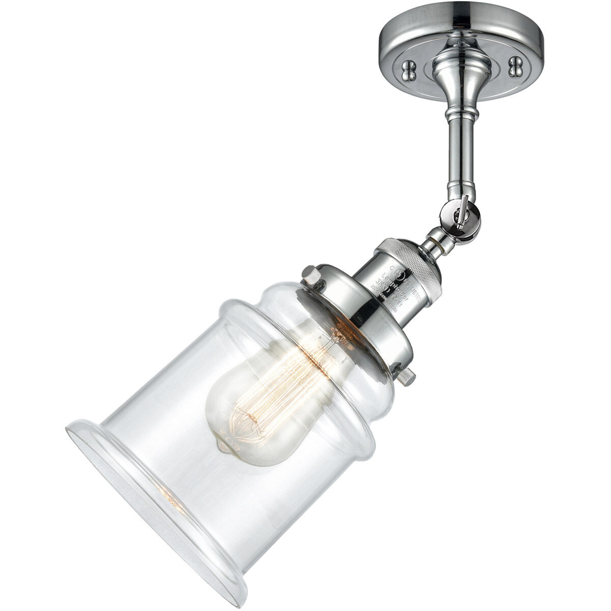 Franklin Restoration Canton 1 Light 7 inch Polished Chrome Sconce Wall Light in Clear Glass, Franklin Restoration