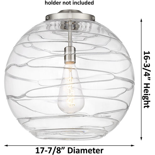 Ballston Athens Deco Swirl 3 Light 17.88 inch Antique Brass Statement Pendant Ceiling Light in Incandescent, Light Smoke Deco Swirl Glass