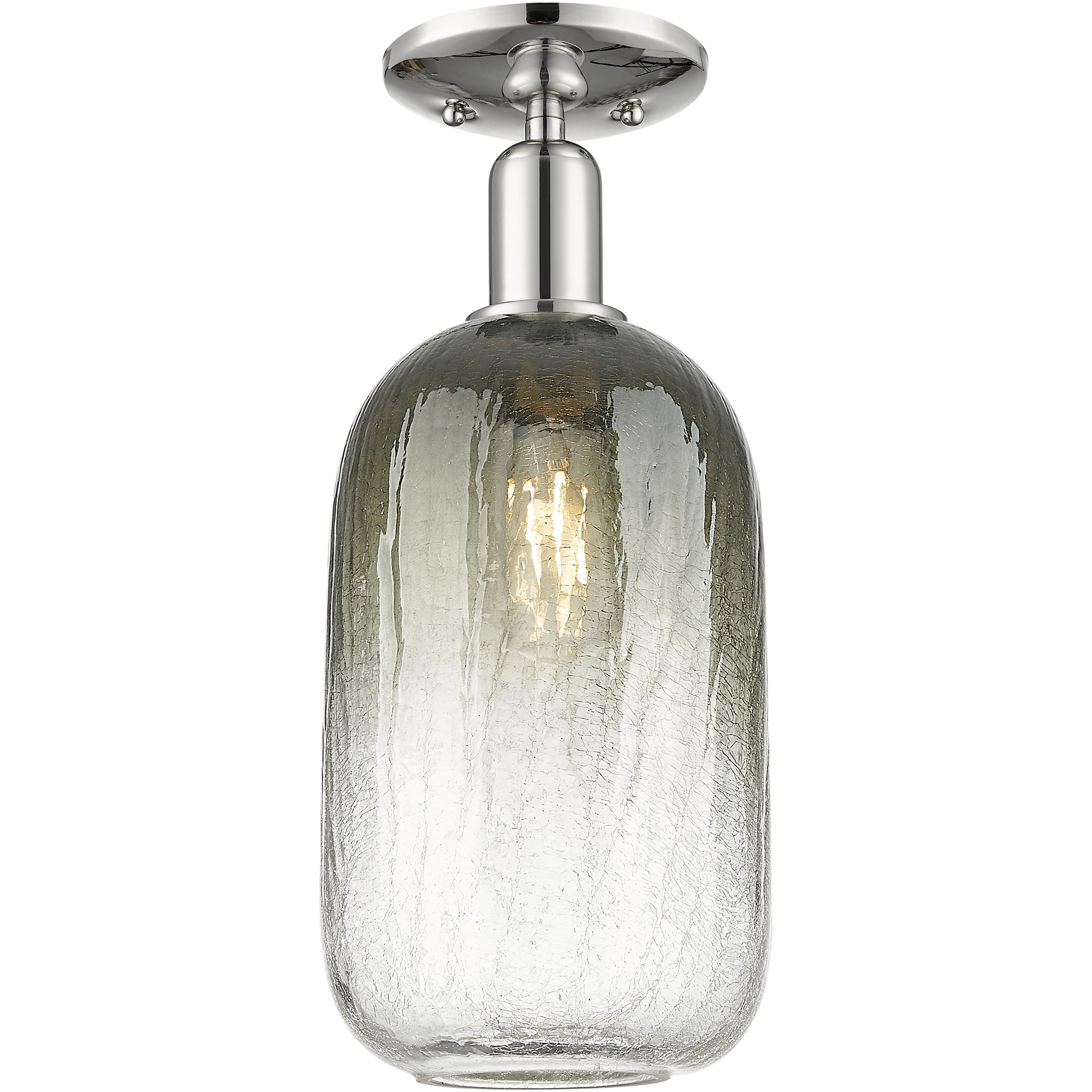 Brookhaven Cloche 1 Light 7 inch Polished Nickel Semi-Flush Mount Ceiling Light in Slate Glass