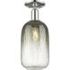 Brookhaven Cloche 1 Light 7 inch Polished Nickel Semi-Flush Mount Ceiling Light in Slate Glass