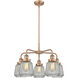 Chatham 5 Light 24.5 inch Antique Copper Chandelier Ceiling Light in Clear Glass