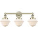 Oxford 3 Light 24.5 inch Antique Brass Bath Vanity Light Wall Light in Matte White