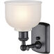 Ballston Dayton LED 6 inch Matte Black Sconce Wall Light in White Glass, Ballston