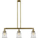 Franklin Restoration Canton LED 39 inch Brushed Brass Island Light Ceiling Light in Seedy Glass, Franklin Restoration