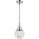 Franklin Restoration Beacon LED 6 inch Polished Chrome Mini Pendant Ceiling Light in Clear Glass