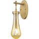 Downtown Urban Owego Armed Sconce Wall Light in Brushed Brass, Mercury