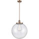 Franklin Restoration Beacon LED 16 inch Antique Copper Pendant Ceiling Light in Seedy