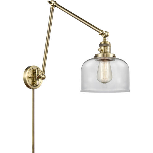Large Bell 30 inch 60.00 watt Antique Brass Swing Arm Wall Light, Franklin Restoration