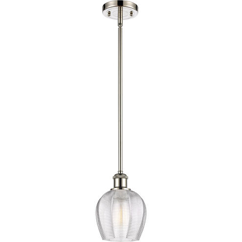 Ballston Norfolk LED 6 inch Polished Nickel Mini Pendant Ceiling Light in Clear Glass