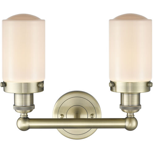 Dover 2 Light 15.5 inch Antique Brass and Matte White Bath Vanity Light Wall Light