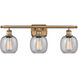 Ballston Belfast LED 26 inch Brushed Brass Bath Vanity Light Wall Light in Seedy Glass, Ballston