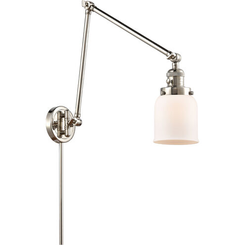 Small Bell 30 inch 60.00 watt Polished Nickel Swing Arm Wall Light, Franklin Restoration
