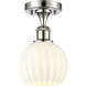 Ballston White Venetian 1 Light 6 inch Polished Nickel Semi-Flush Mount Ceiling Light