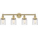 Bell 4 Light 33.5 inch Brushed Brass Bath Vanity Light Wall Light in Clear Deco Swirl Glass, Small