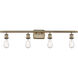 Ballston Bare Bulb 4 Light 36 inch Antique Brass Bath Vanity Light Wall Light in Incandescent, No Shade, Ballston