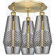 Windham 3 Light 18.75 inch Brushed Brass Flush Mount Ceiling Light in Smoked