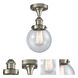 Ballston Beacon LED 6 inch Brushed Satin Nickel Flush Mount Ceiling Light in Seedy Glass, Ballston