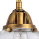 Nouveau 2 Small Oxford 2 Light 16 inch Brushed Brass Bath Vanity Light Wall Light in Seedy Glass