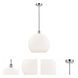 Edison Athens LED 13.75 inch Polished Chrome Pendant Ceiling Light in Matte White Glass