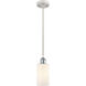 Ballston Clymer LED 4 inch White and Polished Chrome Mini Pendant Ceiling Light in Matte White Glass, Ballston