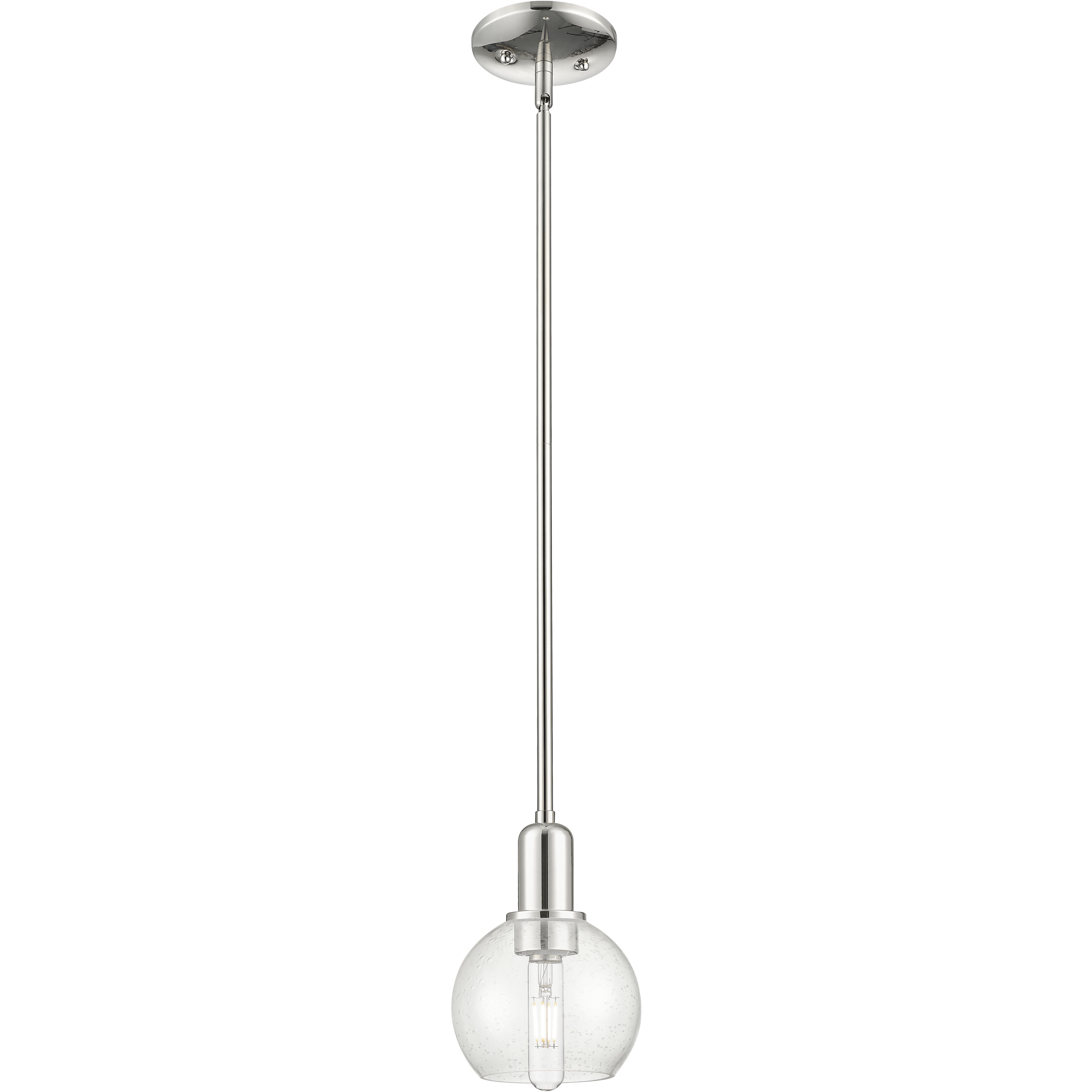 Arcadia Athens 1 Light 5.88 inch Polished Nickel Mini Pendant Ceiling Light in Seedy