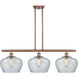 Ballston Large Fenton LED 38 inch Antique Copper Island Light Ceiling Light in Clear Glass, Ballston