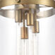 Restoration Pilaster LED 13.38 inch Brushed Brass Mini Pendant Ceiling Light, Restoration
