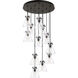 Newton Cone 12 Light 27.25 inch Matte Black Multi Pendant Ceiling Light in Clear Glass