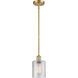 Ballston Cobbleskill 1 Light 5 inch Satin Gold Pendant Ceiling Light in Clear Glass, Ballston