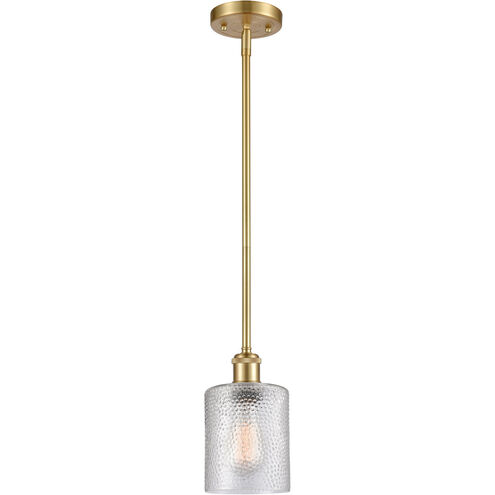 Ballston Cobbleskill 1 Light 5 inch Satin Gold Pendant Ceiling Light in Clear Glass, Ballston