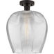 Edison Norfolk 1 Light 12 inch Oil Rubbed Bronze Semi-Flush Mount Ceiling Light in Clear Glass