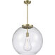 Ballston Athens 1 Light 17.75 inch Antique Brass Pendant Ceiling Light in Incandescent, Seedy